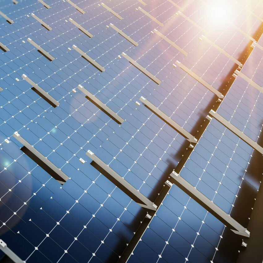 Close-up of Solar cell farm power plant eco technology.landscape